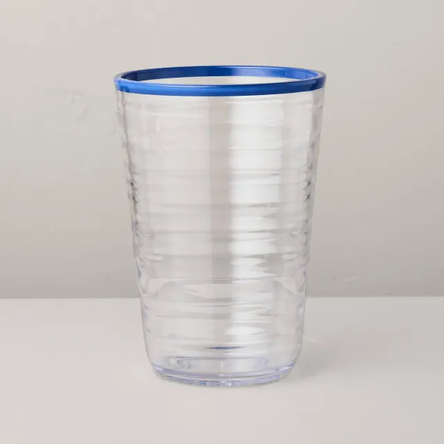 22 fl oz Tritan Plastic Tall Glass Blue - Hearth & Hand™ with Magnolia