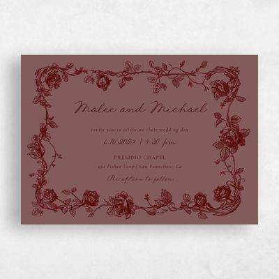 Acorn, Brown Wedding Invitation - Spina Landscape