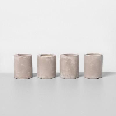 4pk Small Cement Candle Unscented - Hearth & Hand™ with Magnolia