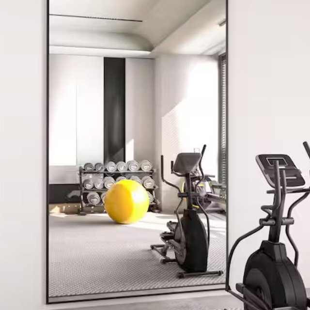 Sxiawe 32 in. W x 71.2 in. H Oversized Modern Classic Rectangular Aluminum Frame Black Full Length Floor Mirror Wall Mirror LRM-80-BK-C