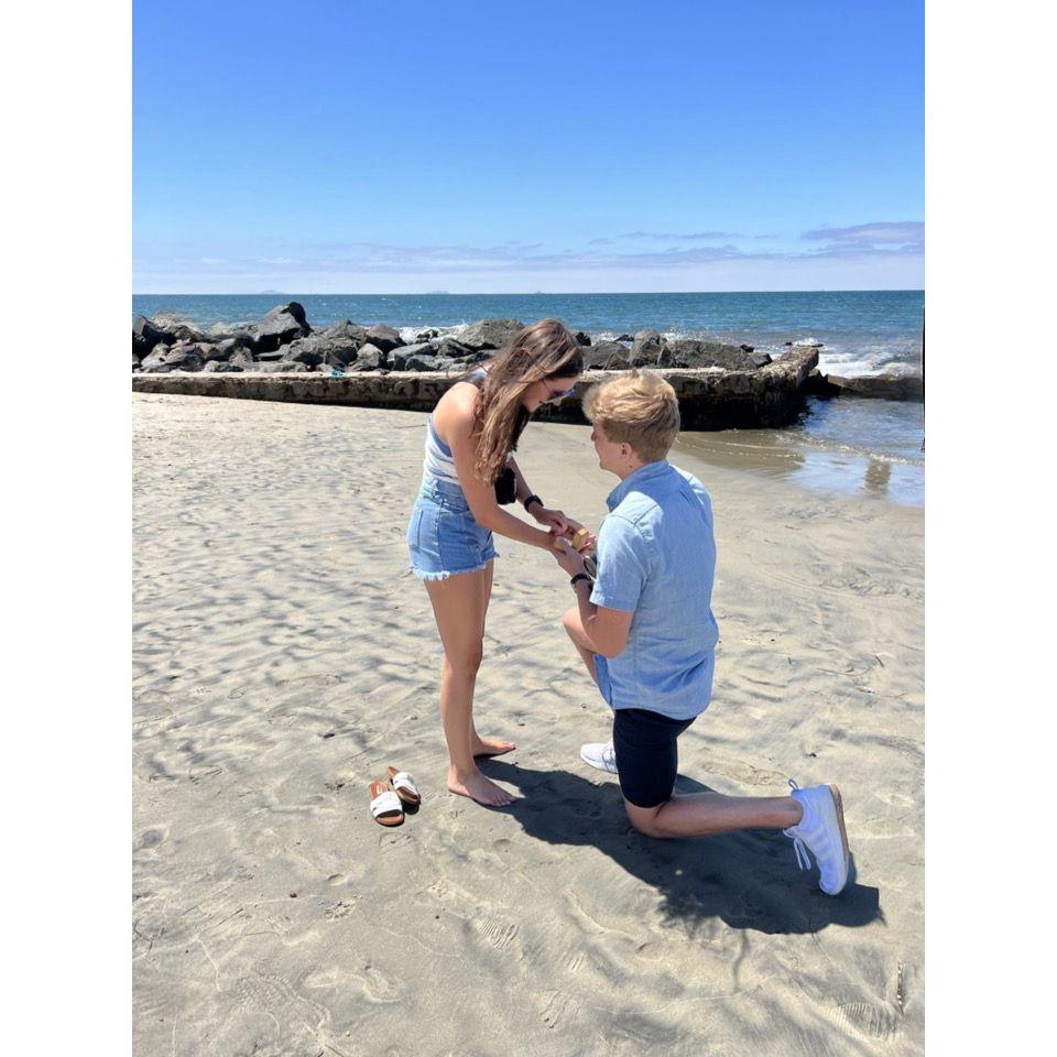 Chris completely surprised me with him proposing at this time, I thought it was a joke until I saw the ring box!
