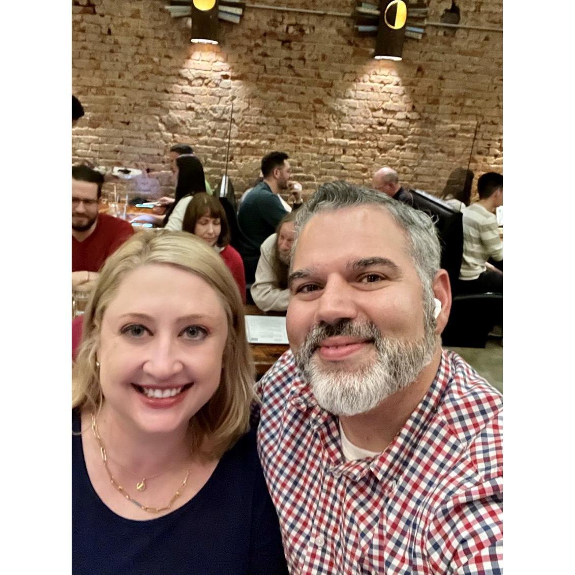 Dinner in Durham before the play The Christmas Carol in Durham, NC