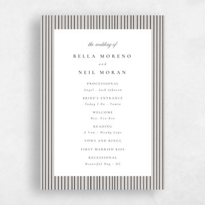 Stone Gray, Grey Wedding Program - Rodez