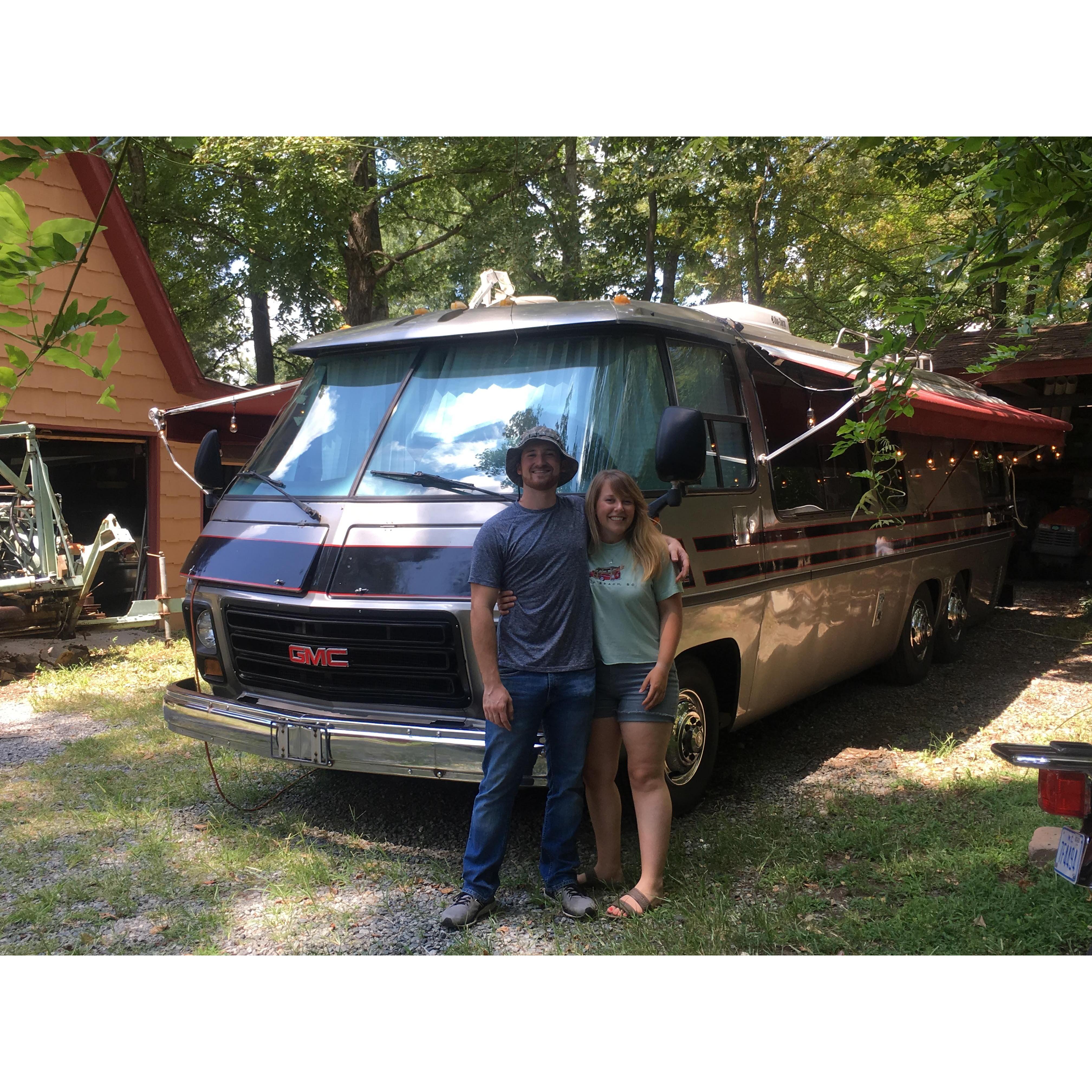 Anna's first time seeing the motorhome (August 2019)