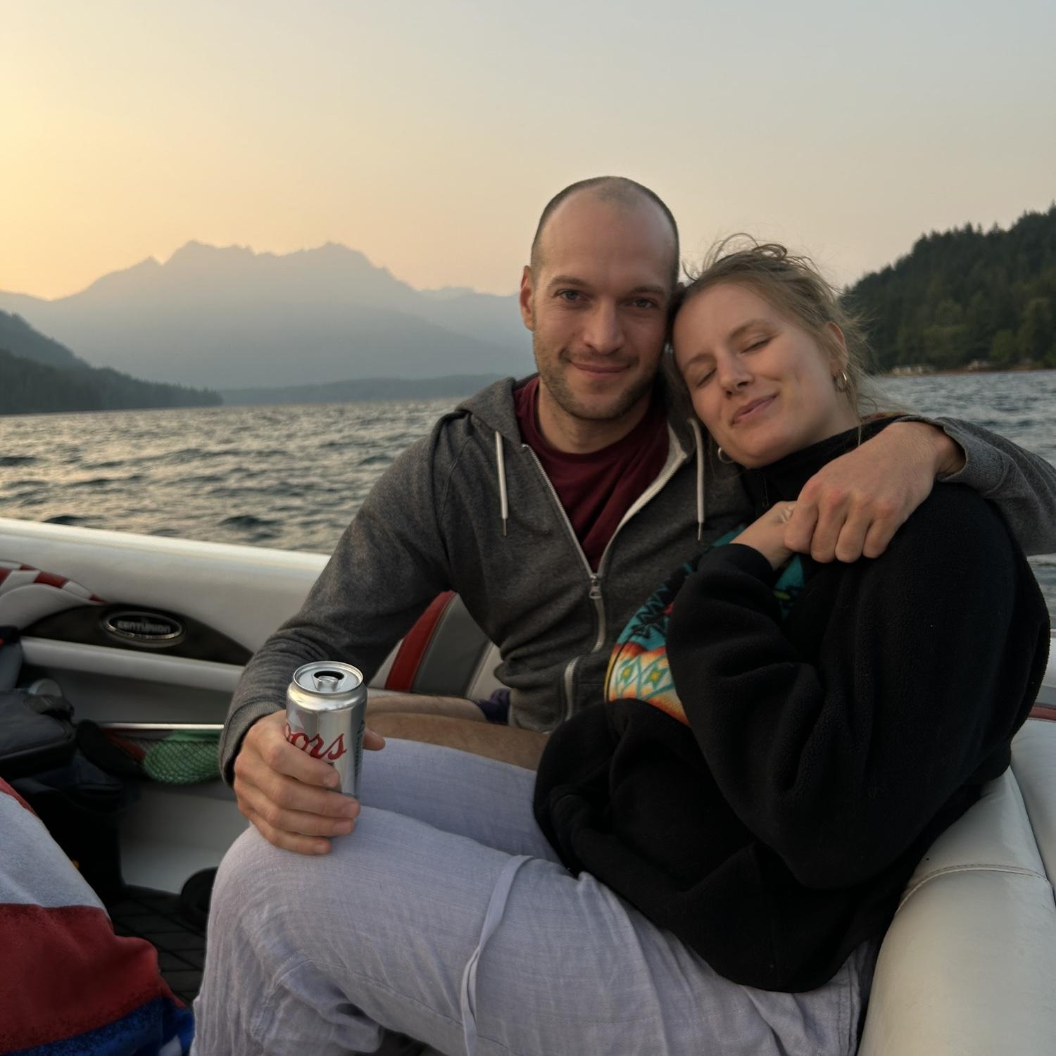 On the lake with Corinne and Alex!