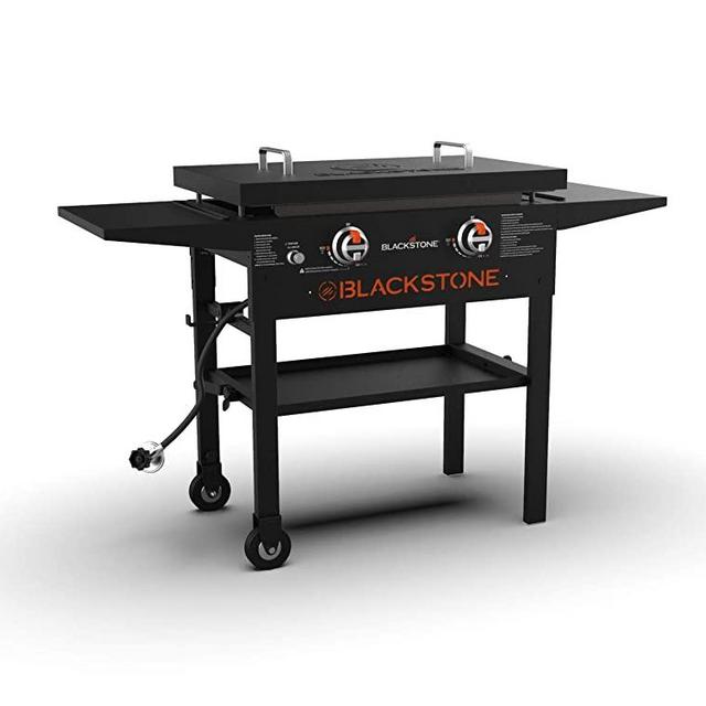 Blackstone 1924 28 Inch Camp Gas Griddle with Hard Cover Heavy Duty Flat Top Griddle Grill Station for Kitchen, Camping, Outdoor, Tailgating, Tabletop, Countertop Black