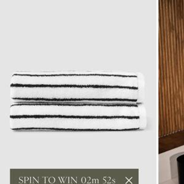 Luxe Hand Towels Black Stripe