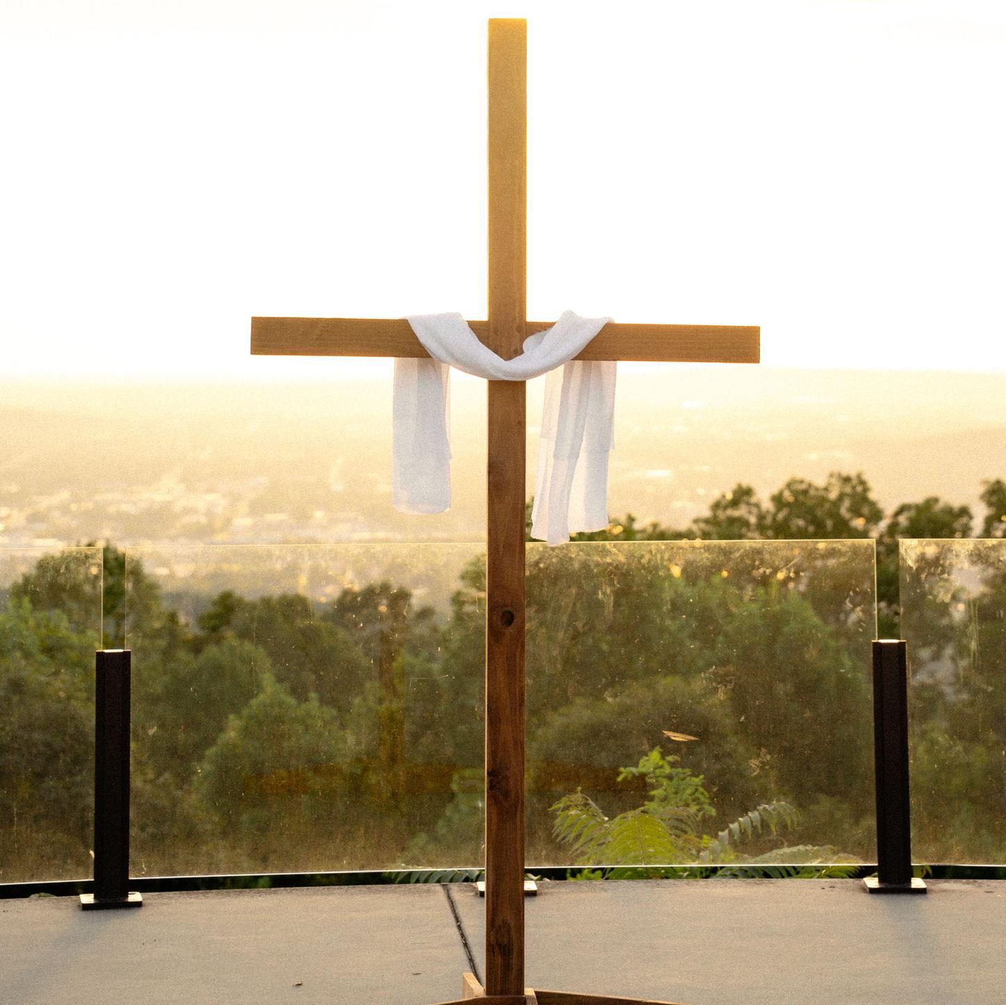 The cross Spencer built, couldn't be more beautiful.