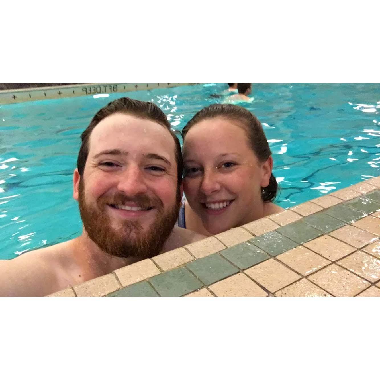 Swimming in the pool at the Fairmont Château Laurier in Ottawa, Canada (July 2019)