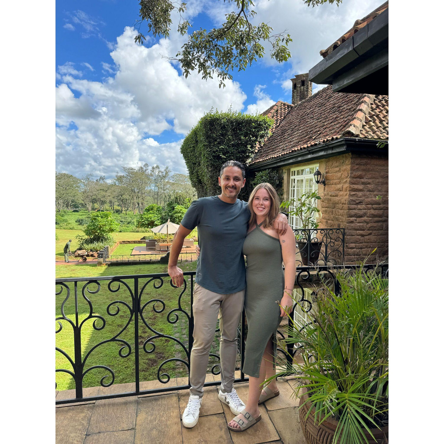 Checking in at the Giraffe Manor in Nairobi, Kenya