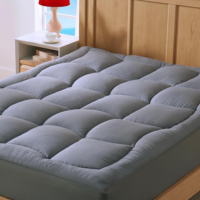 ELVEN HOME King Mattress Topper Pillow Top Cooling Mattress Pad Quilted Fitted Thick Mattress Cover King Size Bed 8-21" Deep Pocket, Grey