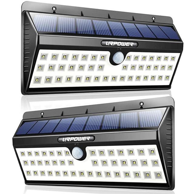 URPOWER Solar Lights, 44 LED Waterproof Motion Sensor Lights Outdoor Wireless Solar Powered Wall Light Motion Activated Auto On/Off Solar Security Lights Outdoor for Patio Deck Yard Cool White 2 Pack