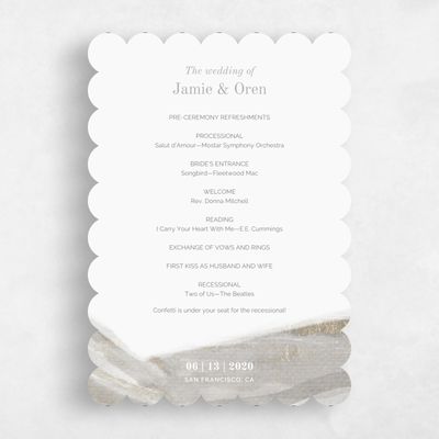 Grey Scalloped Wedding Program - Larimer