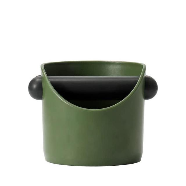 Coffee Knock Box, 4.6 in, Barista Style Espresso Grounds Knock Box, Removable Plastic Knock Rod, Non-Slip Base, Espresso Maker Accessory (Green)