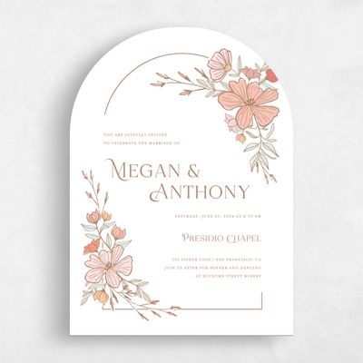 Pink Arch Wedding Invitation - Leighton Bloom