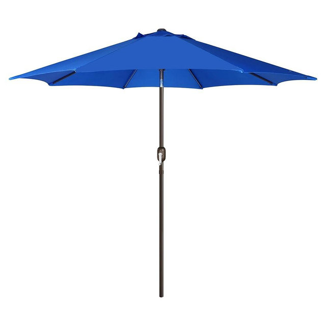 Blissun 9' Outdoor Patio Umbrella, Outdoor Table Umbrella, Yard Umbrella, Market Umbrella with 8 Sturdy Ribs, Push Button Tilt and Crank