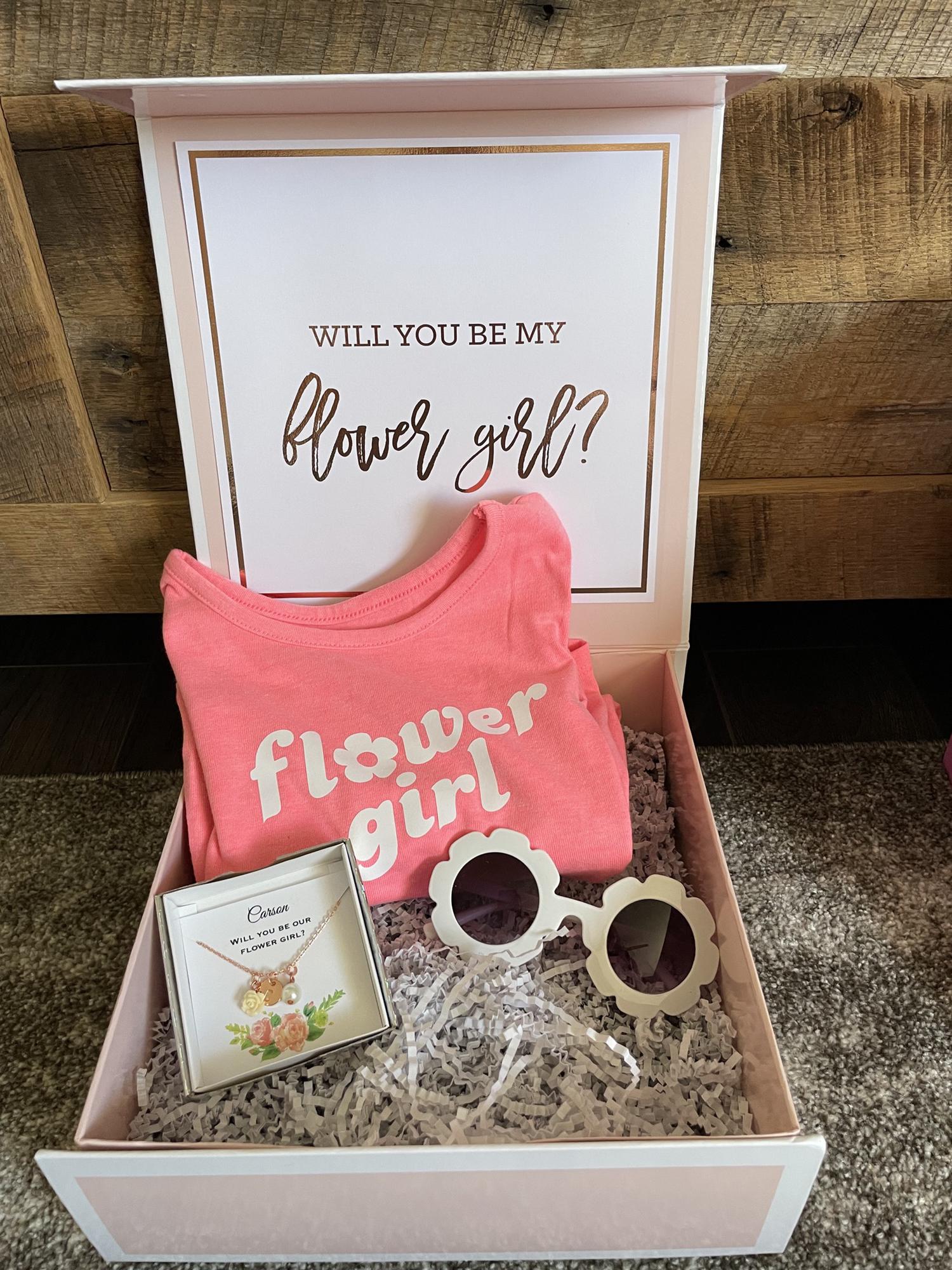 Flower Girl proposal gift given to Caron