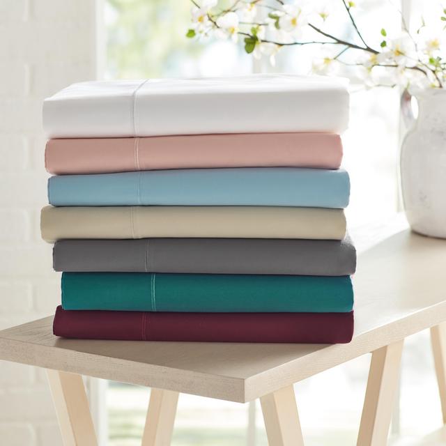 Better Homes & Gardens 400 Thread Count Hygro Cotton Performance Bedding Sheet Set, Queen Blue Damask