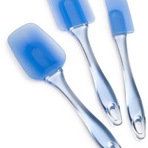 Wilton Easy Flex Silicone Spatula Set, Your Go-To Tools for Mixing, Folding, Scraping, Cooking and Serving., Blue, 3-Piece