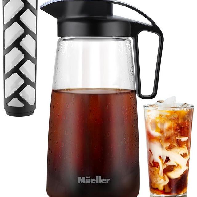 Mueller Cold Brew Coffee Maker, 2-Quart Heavy-Duty Tritan Pitcher, Iced Coffee Maker and Tea Brewer