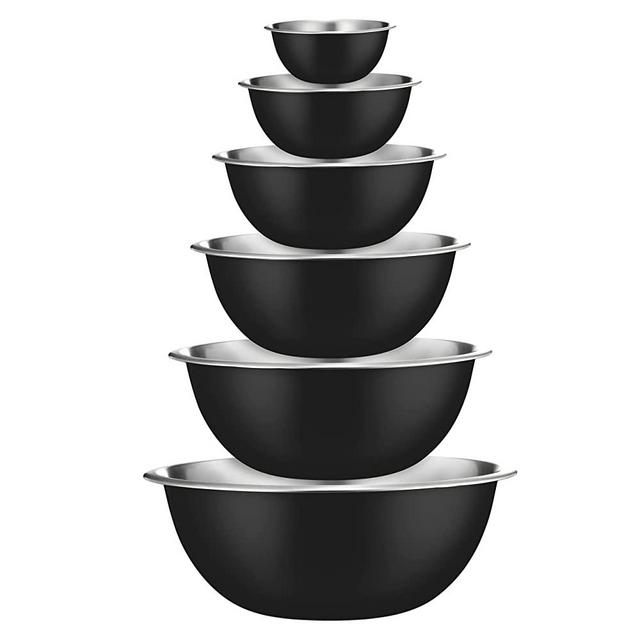 Stainless Steel Mixing Bowls (Set of 6) Stainless Steel Mixing Bowl Set - Easy To Clean, Nesting Bowls for Space Saving Storage, Great for Cooking, Baking, Prepping