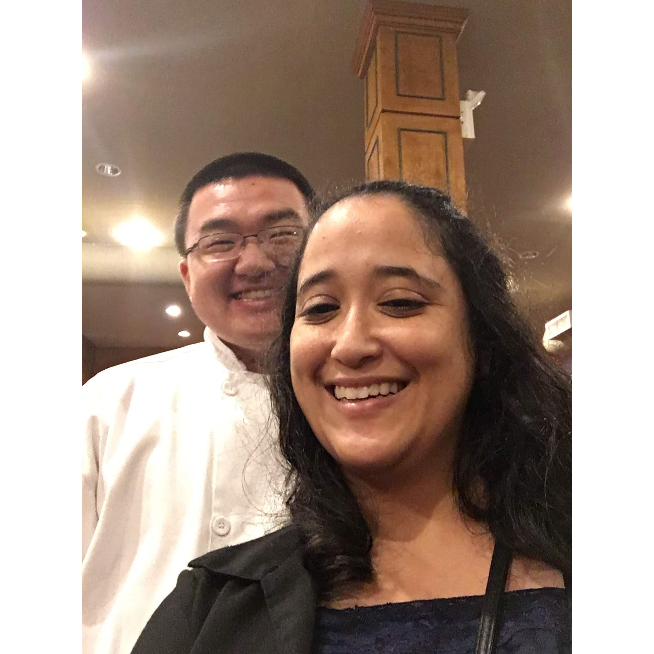 Our 1st photo together at Kelsey's in Atlantic City for a local chapter meeting of the American Culinary Federation