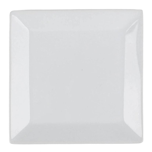 Super White Porcelain Hard Square Salad Plate, 7.5"