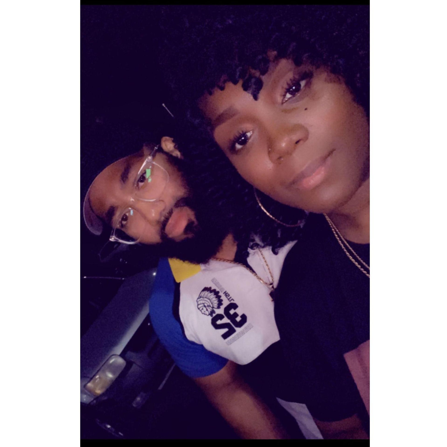 Our Anniversary of our first date. We wore the same outfits and went to the same restaurant..