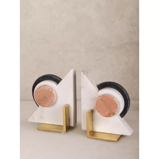 Radiant Marble Bookends, Set of 2