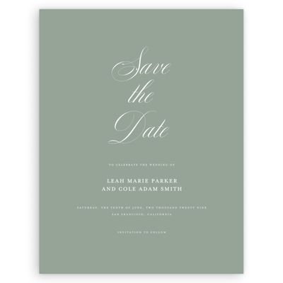 Sage, Green Wedding Digital Save the Date - Lennon Portrait