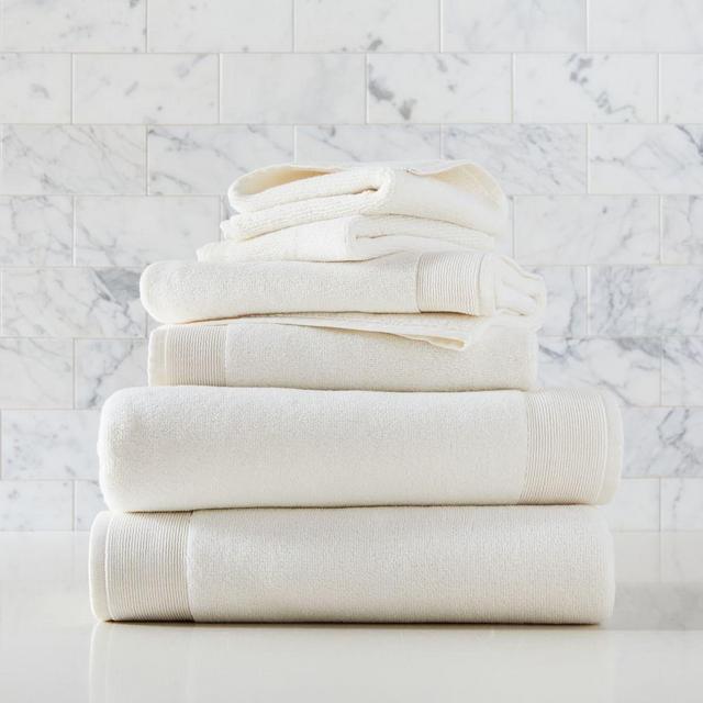 Organic Luxe Fibrosoft Towels, Alabaster, Set of 6