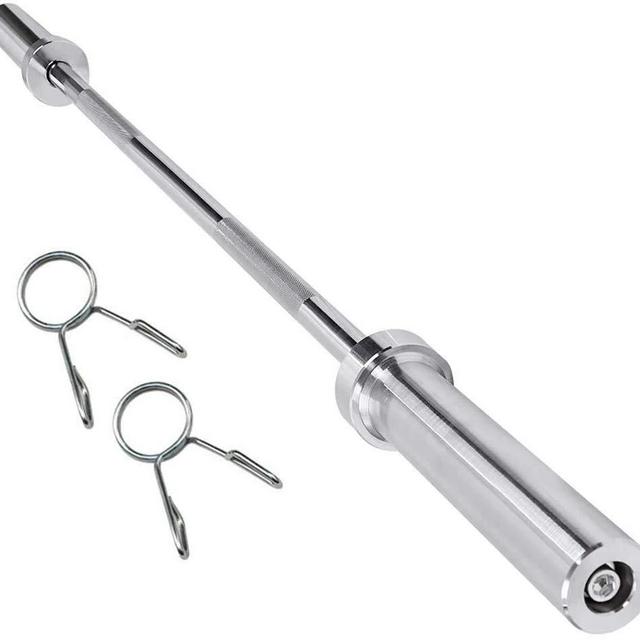 DOYCE 7 Ft Barbell Weight Set, 7 Foot Olympic Barbell Set, Bench Bar Strength Training Home Fitness Equipment Cross Weightlifting 330lb with 2 Olympic Barbell Clamps for Lifts 34LB