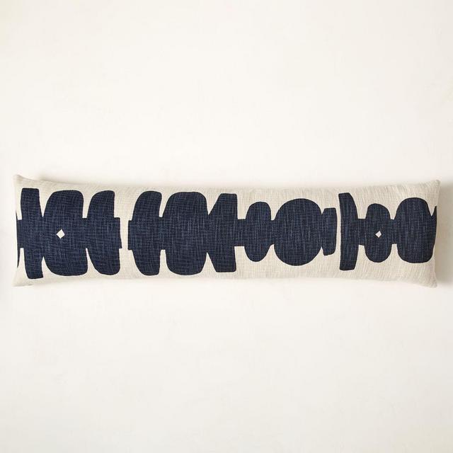 Abstract Symbols Pillow Cover, 12"x46", Midnight