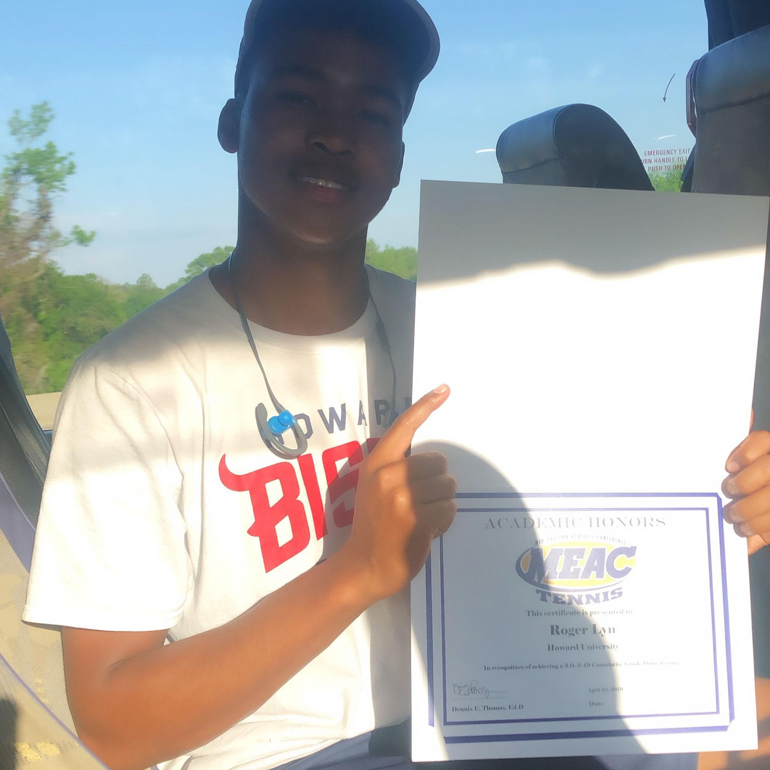 Roger's first academic achievement (He was so proud) Also the same day Coach asked Roger to be Captain as a Freshman (youngest Mens tennis team captain) - May 2018