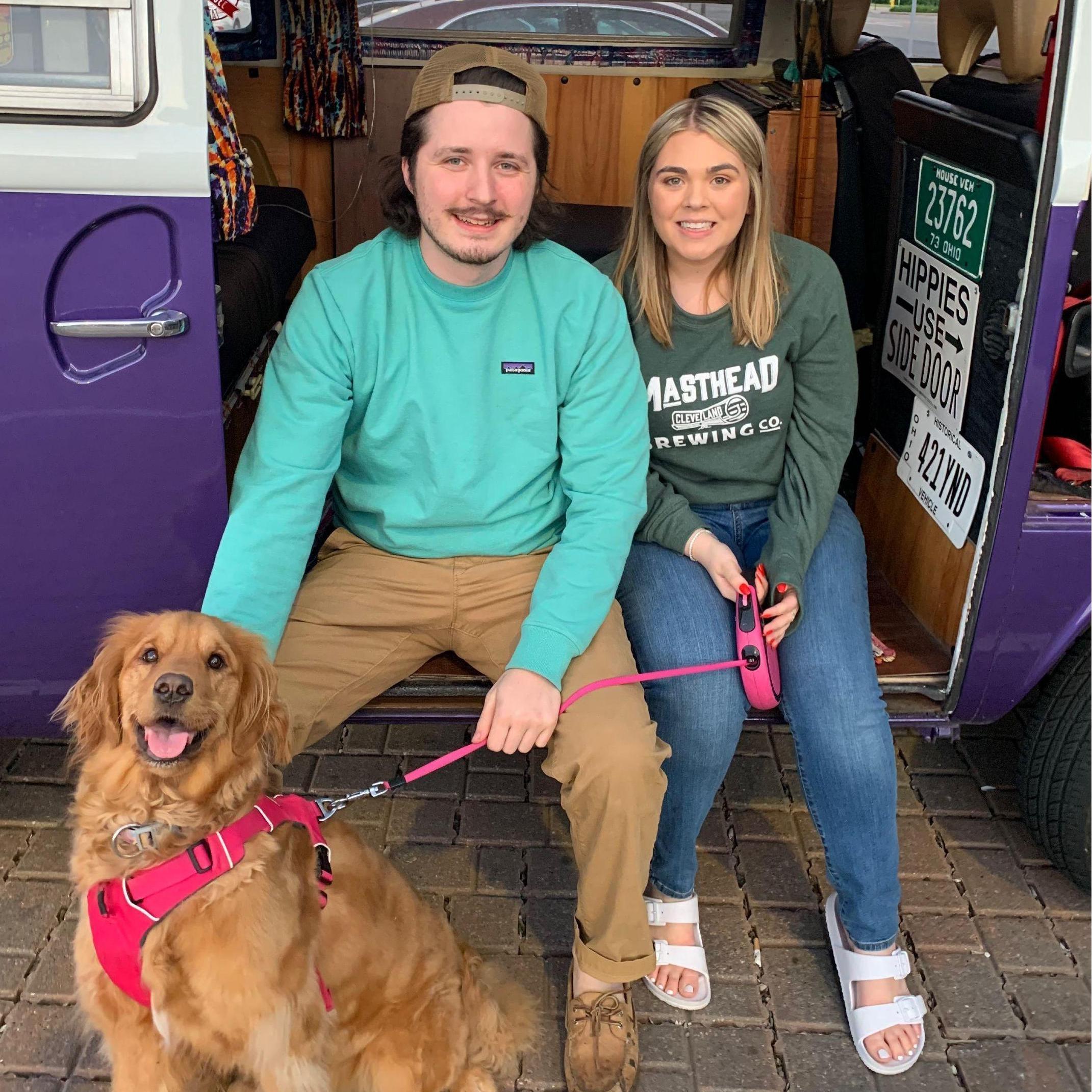 Olive's ride on the VW Bus
