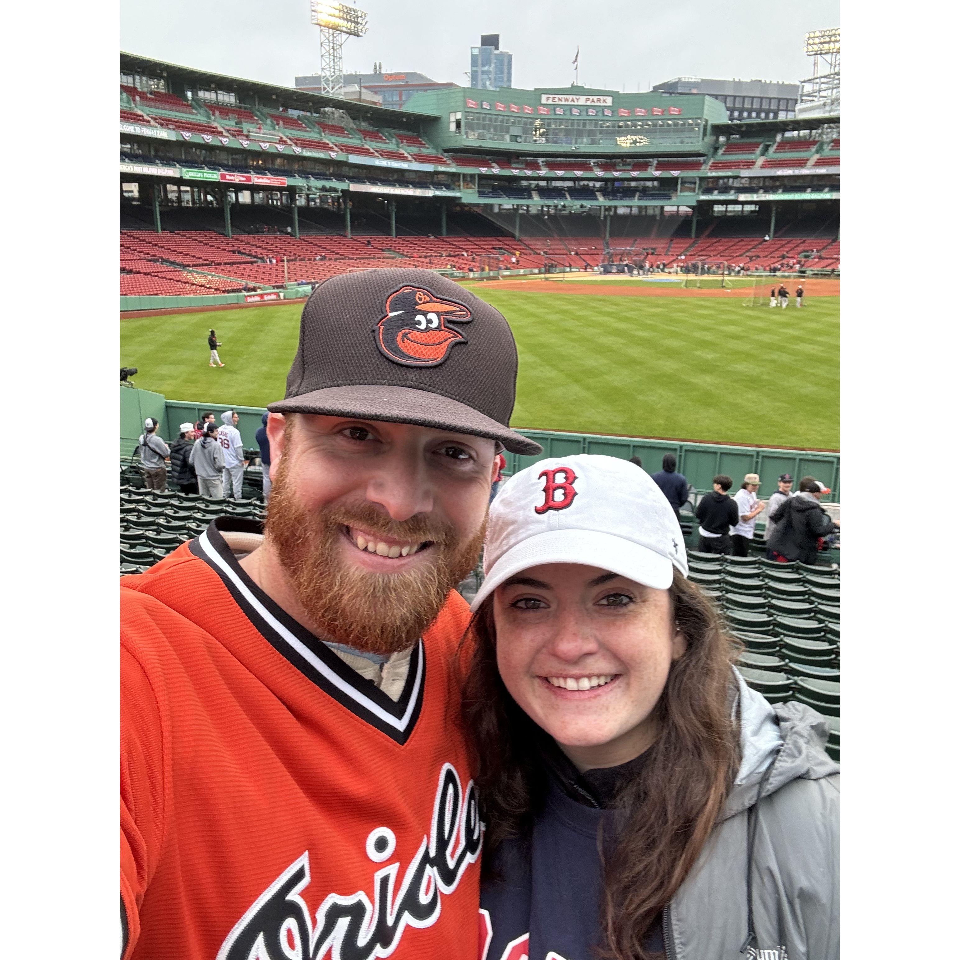 Alexs first trip to Fenway...yes, he wore orioles gear...yes, we still love him (Go Sox)