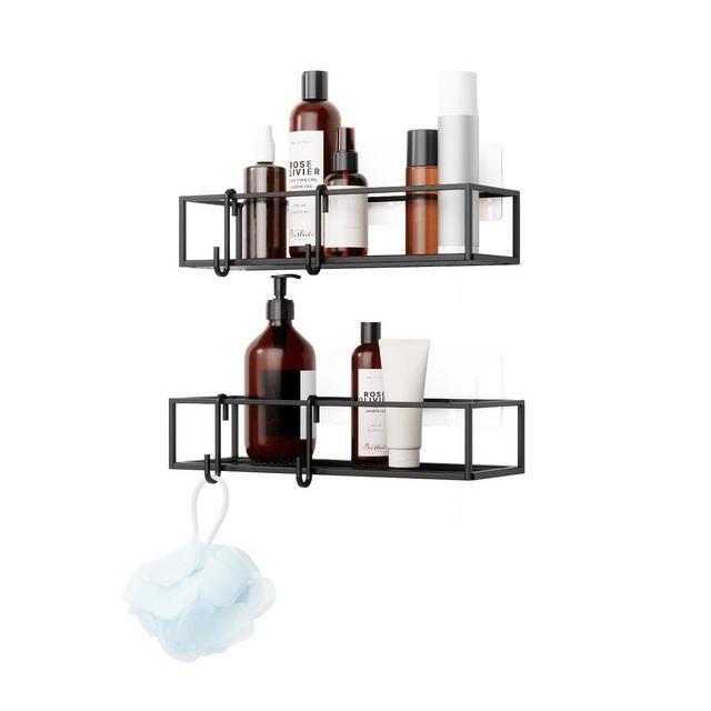 Umbra 2pc Cubiko Shower Bin Set Black
