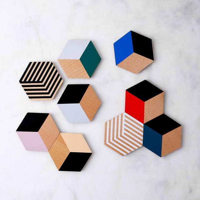 Optic Table Tile Coasters (Set of 12)