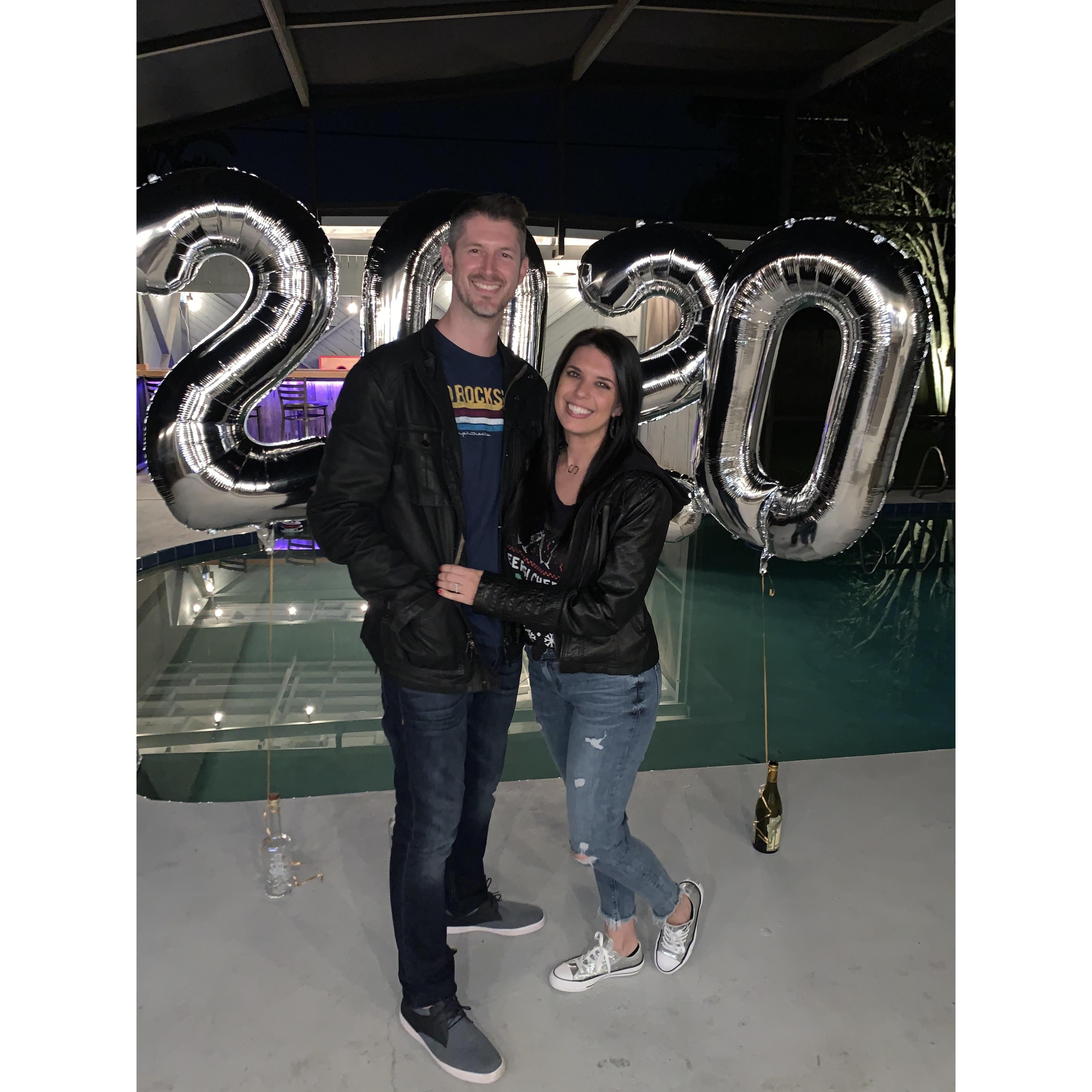 Our 3rd NYE off work together! Ringing in 2020 at the Zell's!