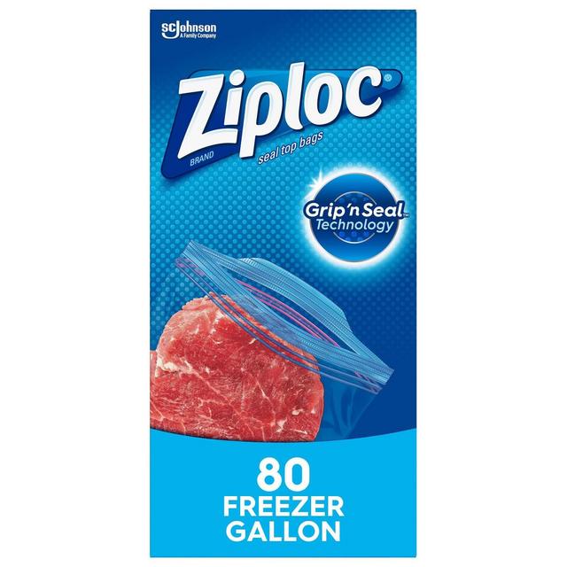Ziploc Freezer Gallon Bags with Grip 'n Seal Technology - 80ct