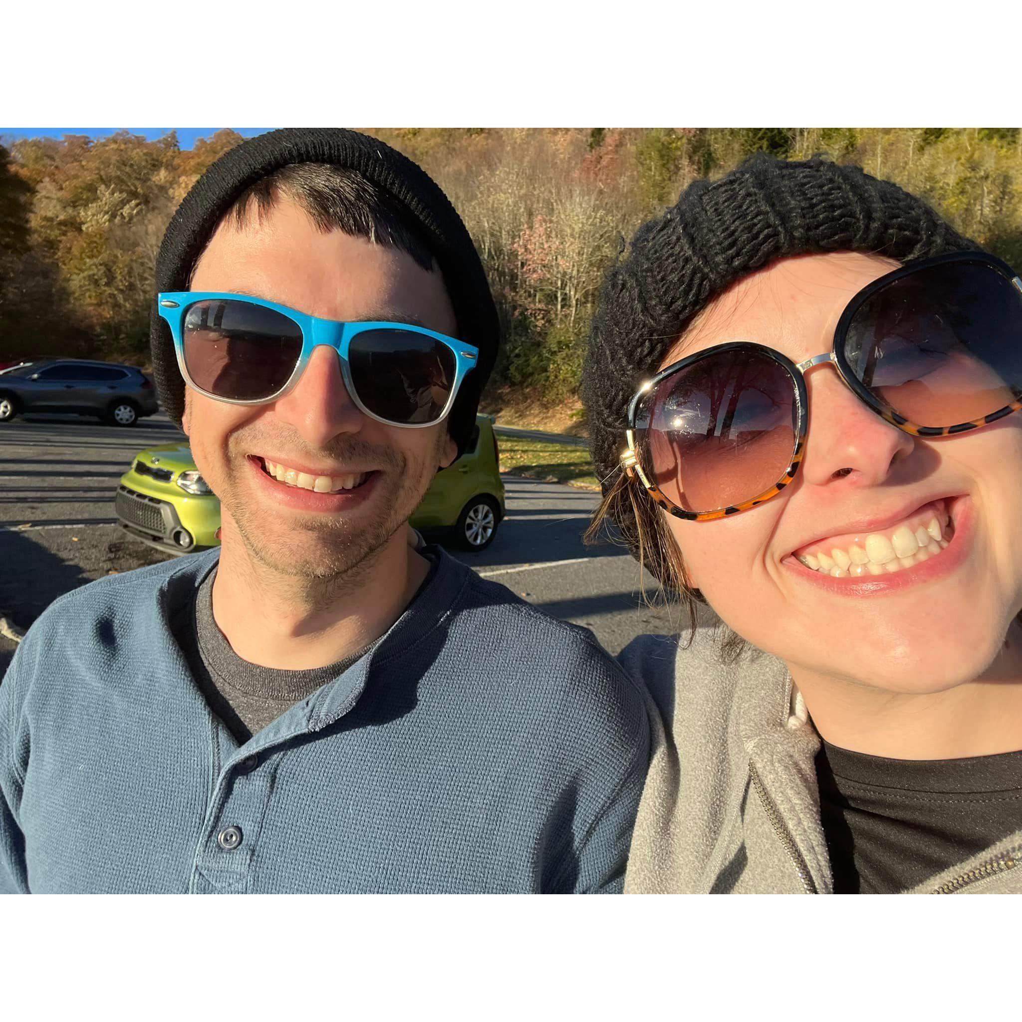 Taking in views in the majestic Smoky Mountains.