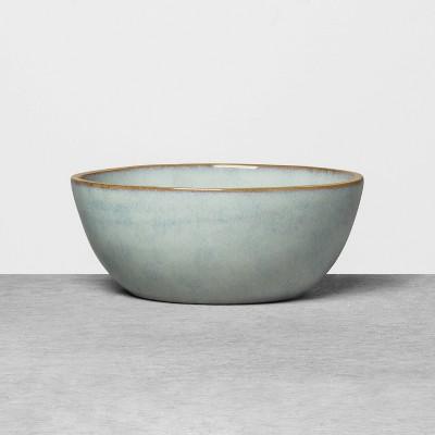 Stoneware Reactive Exposed Rim Cereal Bowl Blue - Hearth & Hand™ with Magnolia