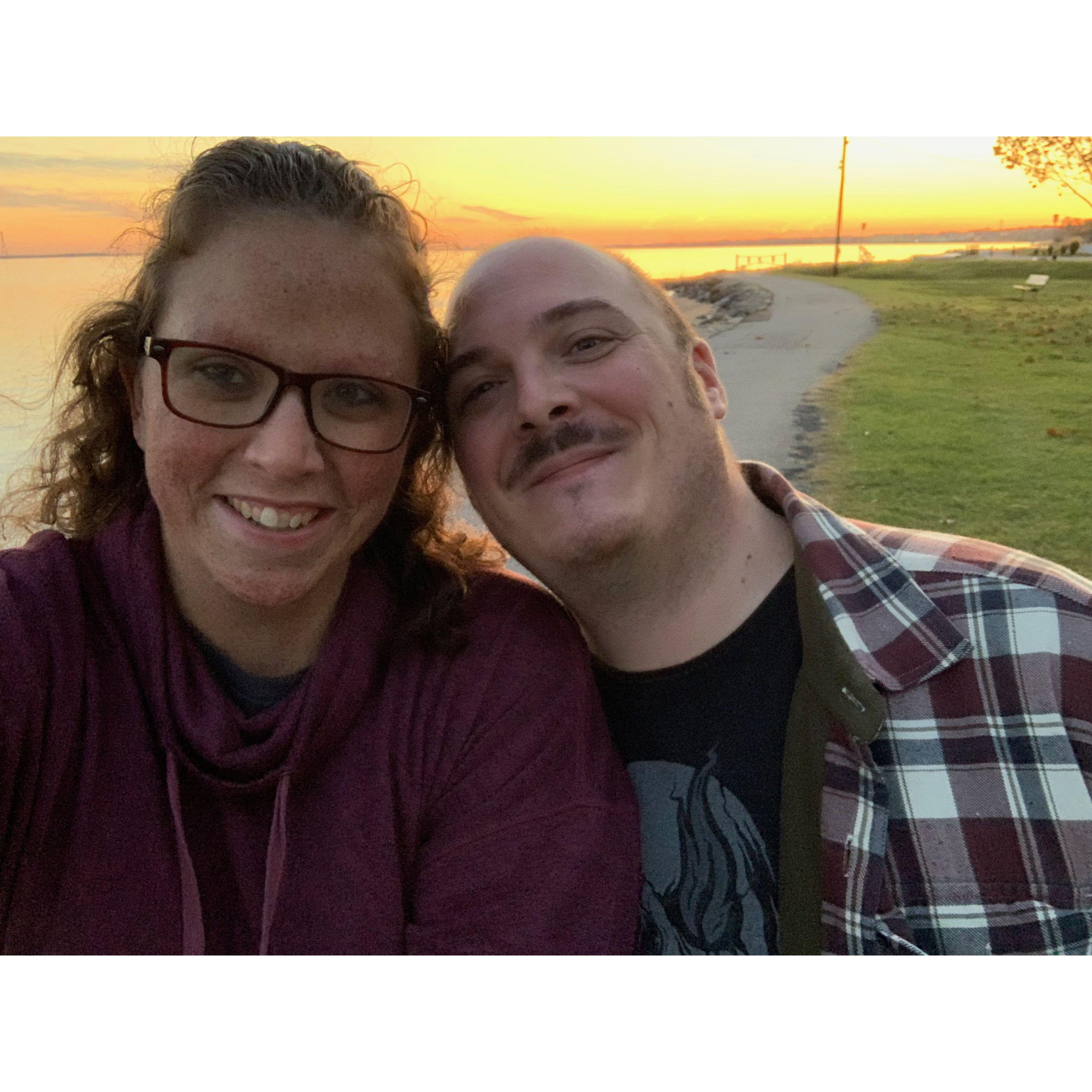 Walking in Battery Park in New Castle is our favorite place.