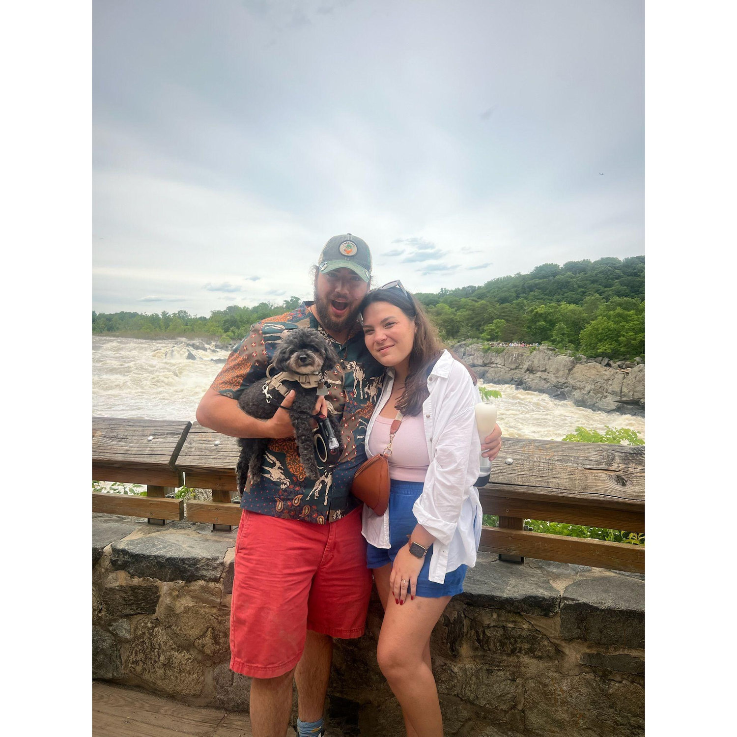 Taking our beloved son (others call him a dog) Byrd to see a waterfall for the first time at the age of 13.