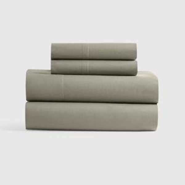 Classic Organic Percale Sheet Set in Dried Sage