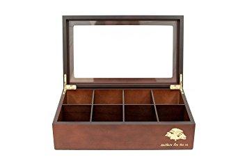 Southern Live Tea Company Deluxe 8 Compartment Wooden Tea Box Chest (Mahogany)