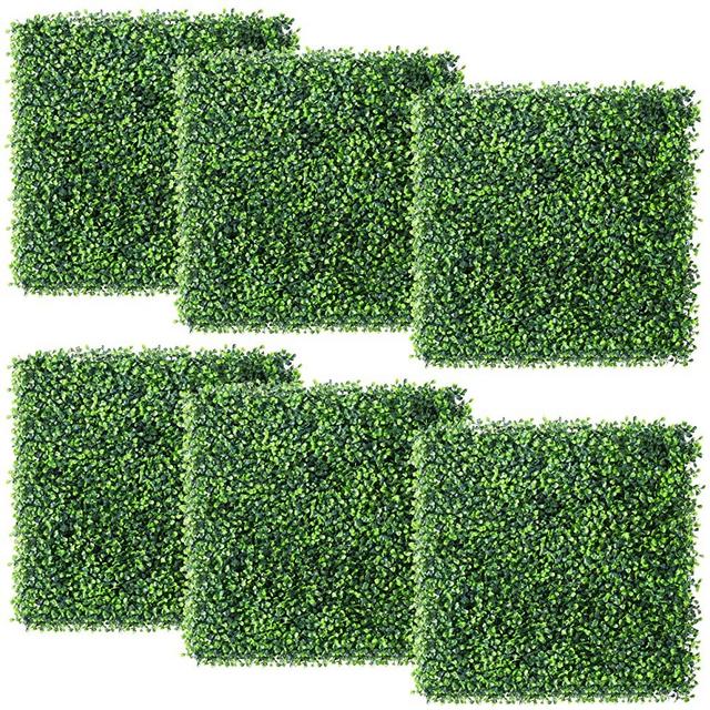 Yaheetech 6 Pcs 20 x 20 inch Artificial Boxwood Panels Topiary Hedge Plant Grass Wall UV Protected Privacy Hedge Screen for Outdoor Garden Fence Backyard and Indoor Home Wedding