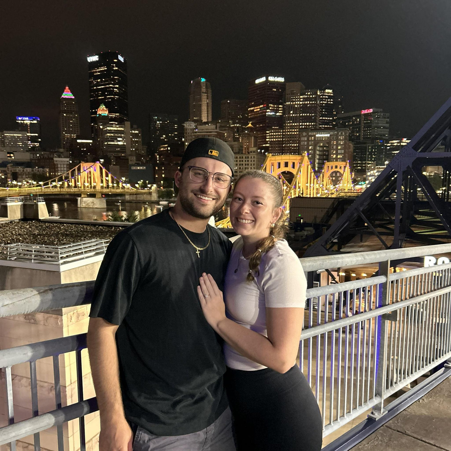 Pittsburgh skyline after a Pirates game
