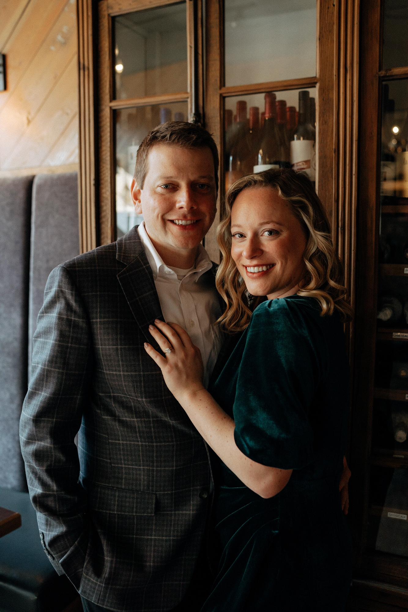 One of our favorite pictures from our Engagement shoot (March 2023).

Location: Rye Restaurant in Appleton, WI
Photographer: Elk Fleur Photo