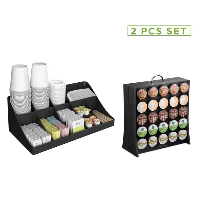 Mind Reader 2-piece Break Room Organizer and 50-capacity K-Cup® Pod Holder in Black